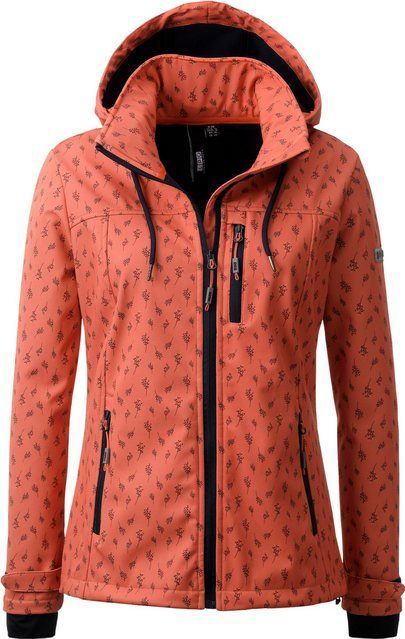 LPO Softshelljacke SHELBY PEAK VI Women leichte Softshelljacke mit All-Over-Print und abnehmbarer Kapuze