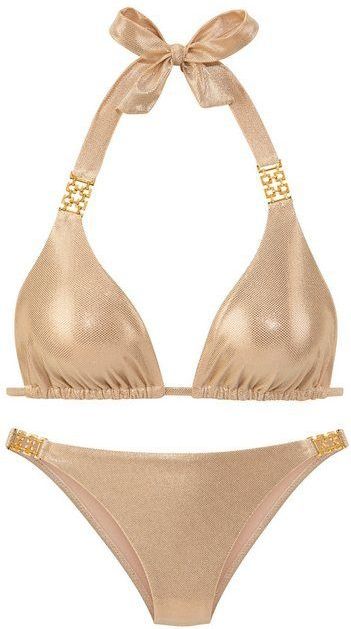 LASCANA Triangel-Bikini Rio mit goldfarbenen Zierschnallen