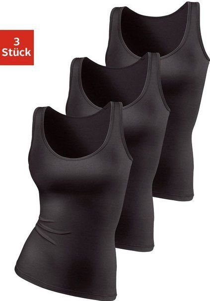 vivance active Unterhemd (3er-Pack) aus weicher Microfaser, Tanktop, Unterziehshirt