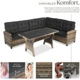 tectake Loungeset Rattan Lounge, (Set, 3-tlg), Stabiles Gestell aus robustem Stahl