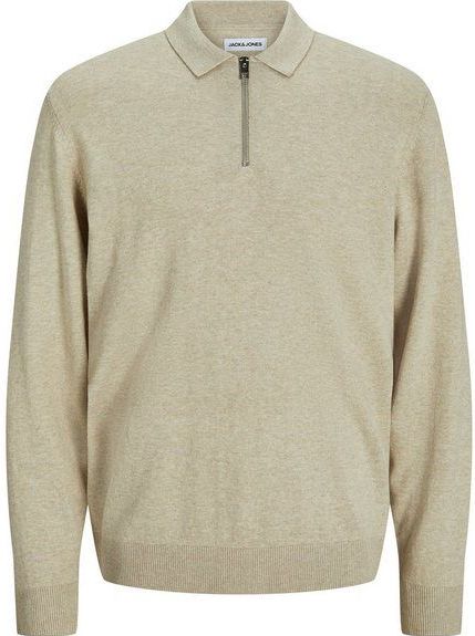 Jack & Jones Polokragenpullover JJEEMIL KNIT POLO HALF ZIP LS NOOS mit Polo Kragen