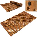 Deuba Badematte Mosaik, Höhe 3 mm, Akazienholz, Gitter, Badvorleger Holz 80x50 cm FSC-zertifiziertes Akazienholz Gummistopper