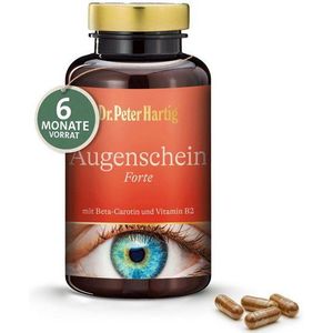 Dr. Peter Hartig Augenschein Forte, Augenvitamine, Lutein, Beta-Carotin, Vitamine Kapsel, 180 Kapseln, 6-Monats-Vorrat, à 68 g