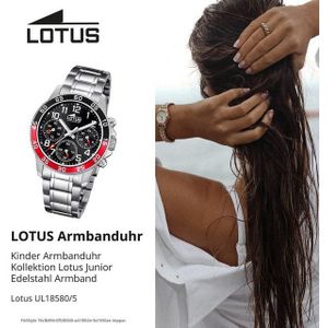 Lotus Chronograph Lotus Kinderuhr Edelstahl silber Lotus, (Chronograph), Kinder Armbanduhr rund, mittel (ca. 36mm), Edelstahl