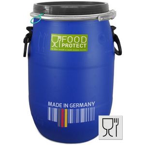 Plasteo Regentonne 30 Liter Deckelfass Lebensmittelecht FDA-zugelassen Kunststofffass, 30 l, FDA Zulassung