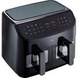 Medion® Heißluftfritteuse MD11760 P20 XXL, 2 separat gesteuerte Garkammern, Touch Display, 2400 W, 9 Automatikprogramme/je 4,35 l pro Korb, schwarz