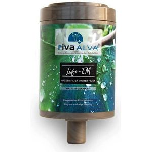 rivaALVA Wasserfilter Life-EM, Blockaktivkohle + EM Keramik, Ersatzkartusche, Zubehör für Wasserhahn, Kartuschenwechsel nur alle 6 Monate
