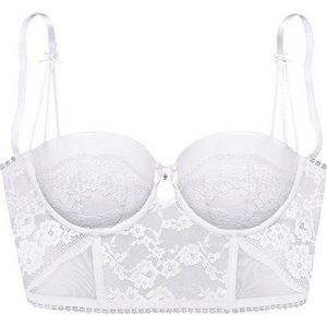 LASCANA Corsage mit edler Spitze und feinem Glitzeraccessoire