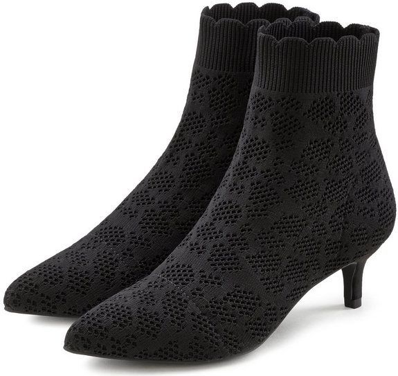 LASCANA Sock Boot, Ankleboots High Heel Stiefelette, Stiefel, kleiner Absatz & elastischer Spitze