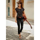 LASCANA Kurzarmshirt mit Kellerfalte am Ausschnitt aus weichem Viskose-Stretch