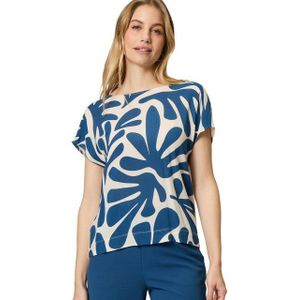 Zero Kurzarmshirt zero Viskoseshirt mit Print (1-tlg) Plain/ohne Details