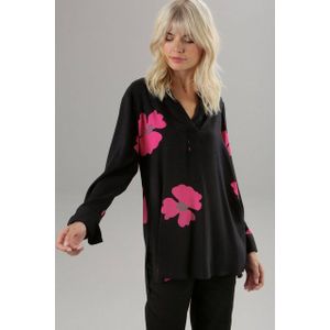 Aniston SELECTED Longbluse mit Blüten bedruckt - Jedes Teil ein Unikat