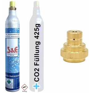 BlueCraft CO₂-Zylinder CO2-Kartusche Soda 425g für je bis zu 60 Liter Sprudel Wasser, 1 St., abgefüllt in Deutschland - geeignet für SodaStream Wassersprudler