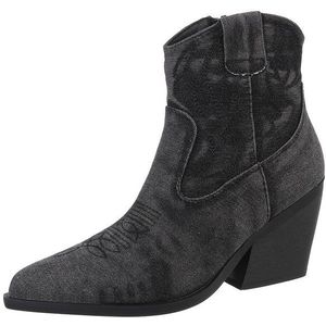 Ital-Design Damen Cowboyboots Western Westernstiefelette (88671896) Blockabsatz Stiefeletten in Schwarz
