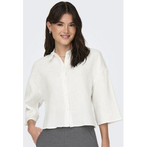 JACQUELINE de YONG Blusenshirt Legere Crepe Weite Ärmel 3/4 Hemdkragen JDYTHEIS LIFE 3/4 CROP SHIRT WVN NOOS
