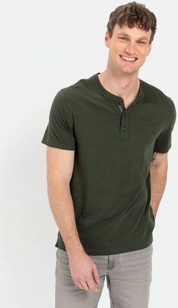 camel active Henleyshirt aus reiner Baumwolle