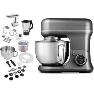 Medion® Küchenmaschine MD 18442 8 Geschwindigkeitsstufen, titan, 1200 W, 5 l Schüssel, titan