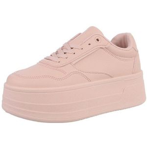 Ital-Design Damen Low-Top Freizeit Sneaker (88828680) Keilabsatz/Wedge Sneakers Low in Altrosa