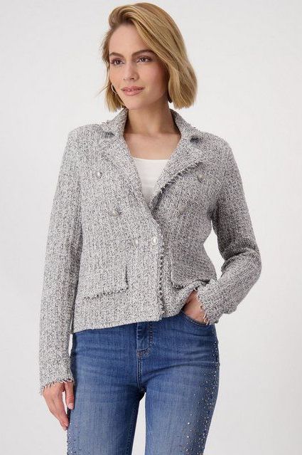 Monari Kurzblazer mit Glitzerfäden
