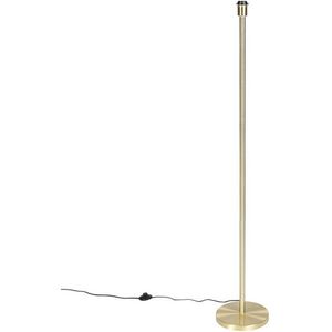 Qazqa Stehlampe Simplo, ohne Leuchtmittel, E27, Gold/Messing, Modern, Stahl, 1-flammig