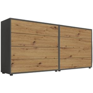 BMG Möbel Sideboard Mailand Set 1 (Schubladenkommode Schubkastenkommode Kommode Anrichte, in verschiedenen Farben), Push-to-open Funktion, Anti-Fingerprint-Beschichtung