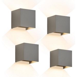 Nettlife LED Wandleuchte Aussen Wandlampe 5W Schwarz Up Down Außenlampe Wandstrahler, IP65 Wasserdicht, LED fest integriert, Warmweiß, Flur Treppenhaus Hauswand