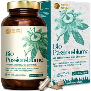 Nature Basics Hochwertiges Bio Passionsblume 1100mg Vegan 180 Kapseln, 180 St., 121 g