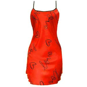 Elegant Love Nachthemd Sexy Negligee für Damen, Nachtwäsche aus Satin (1-tlg) Rückenfreie Loungewear mit Herz- und Buchstabendruck