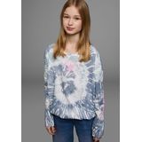 KIDSWORLD Fledermausshirt Batik-Optik Shirt Langarm, mit Gummizug am Saum, stylischer Aufdruck