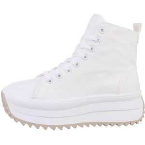 Ital-Design Komfortable Sneakers mit hoher Sohle und modischem Design Sneakerboots (85960070) Flach Sneakers High in Weiß