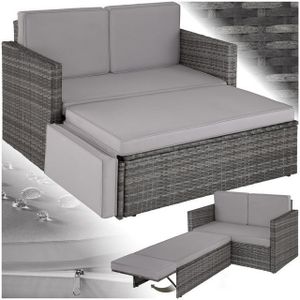 tectake Loungeset Rattan Lounge, (Set., 2-tlg), Hochwertiges Geflecht aus UV-beständigem Polyrattan