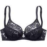 Nuance Bügel-BH aus elastischer Jacquardspitze mit Trägern in Satin-Optik, Dessous