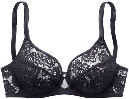 Nuance Bügel-BH aus elastischer Jacquardspitze mit Trägern in Satin-Optik, Dessous