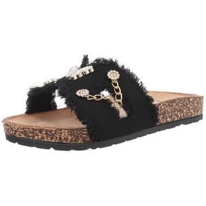Ital-Design Stylische Sandalen mit Komfort und Eleganz Pantolette (89322710) Flach Pantoletten in Schwarz