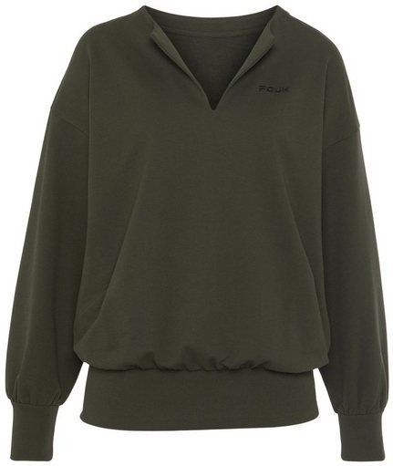 FCUK Sweatshirt (1-tlg) Sweatshirt mit V-Ausschnitt und großen Rückenprint, Loungeanzug