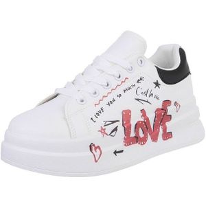 Ital-Design Damen Low-Top Freizeit Sneaker (88519169) Flach Sneakers Low in Weiß