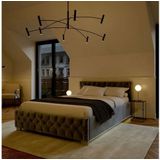 Juskys Polsterbett Nizza, Stauraum, LED Licht, Chesterfield Steppung, Samtbezug