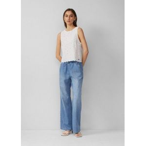 QS Stoffhose Jeans / Comfort Fit / Mid Rise / Wide Leg / Sommerdenim
