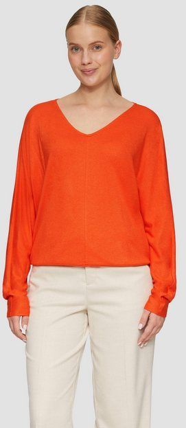 s.Oliver Langarmshirt Langarmshirt mit Fledermausärmeln und breitem Bund