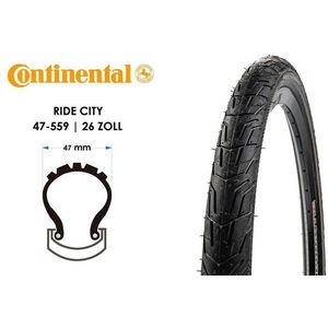 CONTINENTAL Fahrradreifen 26 Zoll Fahrrad Reifen Continental Ride City 26x1.