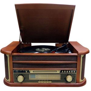 Cyberlux CL-3010 Retro Stereoanlage Multifunktionsspieler (Riemenantrieb, Bluetooth, Aufnahmefunktion, Kassettendeck, Bluetooth)