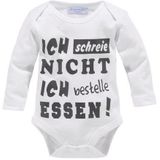 KIDSWORLD Langarmbody Ich schreie nicht, ich bestelle Essen aus Bio-Baumwolle