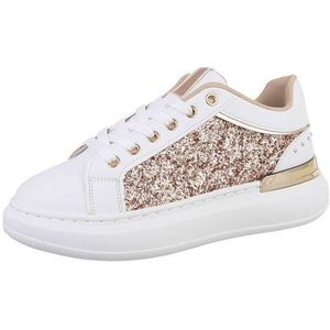 Ital-Design Damen Low-Top Freizeit Sneaker (86188078) Keilabsatz/Wedge Sneakers Low in Roségold