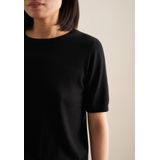 seidensticker Strickpullover Schwarze Rose Kurzarm Rundhals Uni
