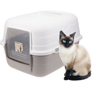 GarPet Katzentoilette Katzentoilette mit Deckel grau