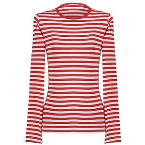 thetru T-Shirt Damen Ringelshirt langarm rot-weiß – alltagstaugli Gestreiftes Shirt für Karneval und Alltag – qualitativ entsprechend