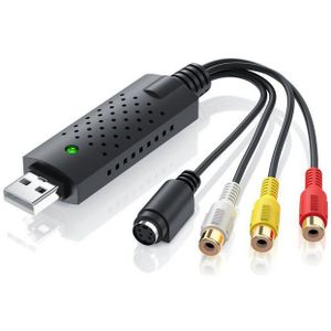 CSL Audio- & Video-Adapter USB Typ A, S-Video, Composite CVBS, Cinch zu USB 2.0 Typ A Stecker, S-Video Buchse (Mini-DIN 4), Composite CVBS Buchse, Cinch Buchse, USB Videograbber Audio Video Konverter, PAL NTSC, VHS zu DVD