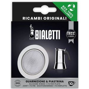 BIALETTI Dichtungsring Ersatzteilset für 10 Tassen für Venus, Kitty, Musa, 2-teilig (1 Set), 1 Dichtung Silikon + 1 Filter