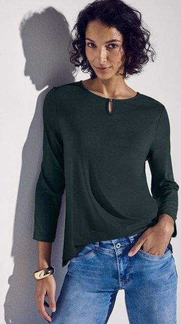 STREET ONE 3/4-Arm-Shirt mit Cut-Out Ausschnitt