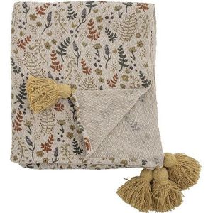 Bloomingville Tagesdecke Filipa, Decke mit Quasten Baumwolle Kuscheldecke Kinderdecke dänisches Design